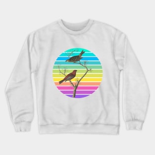 Lark Birds perched on the branches Crewneck Sweatshirt